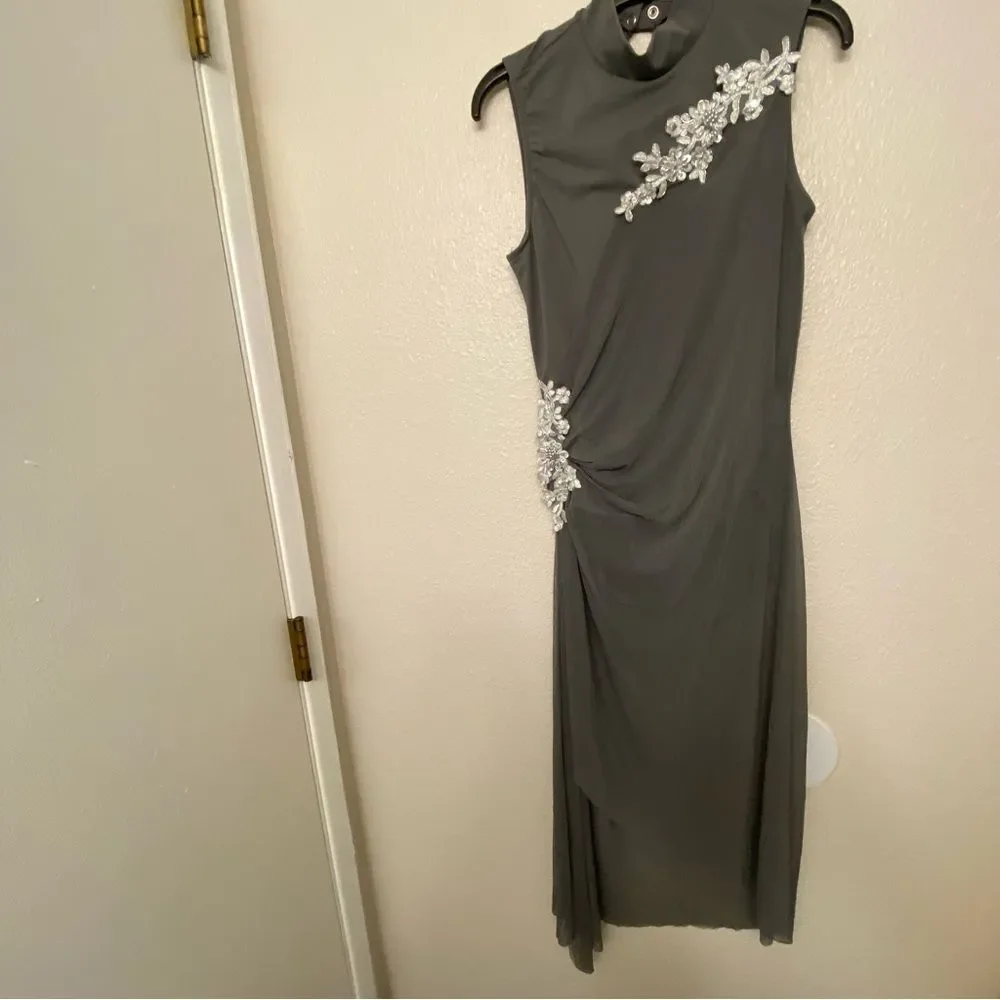 WEISSMAN Dance costume lyrical gray mesh dress Beneath Your Beautiful 12437 MA